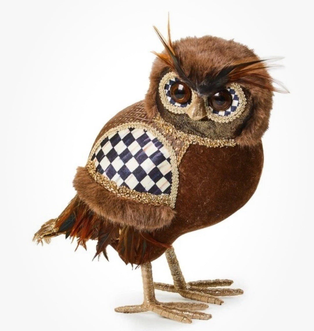 Mackenzie Childs Autumnology Velvet Owl- New
