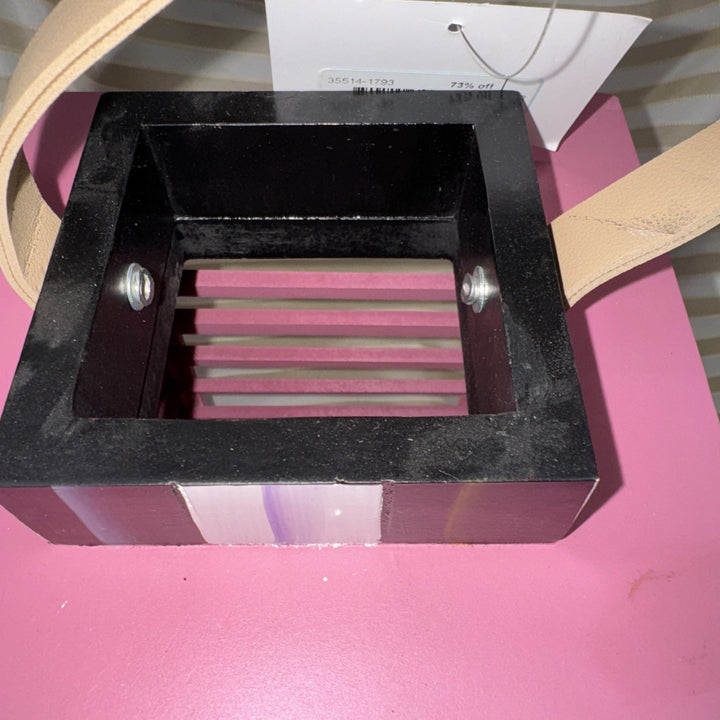 New Mackenzie Childs Small Pink Shutter Lantern  15.5” Tall- Courtly Stripe