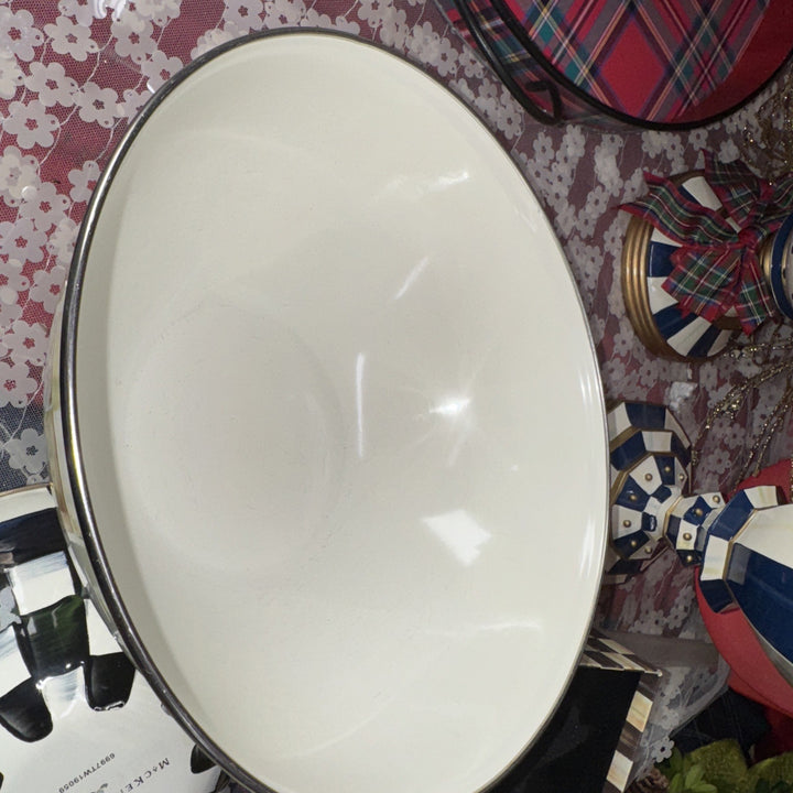 Mackenzie Childs  Parchment Check 11”x5” Large Everyday  Bowl Retired Large