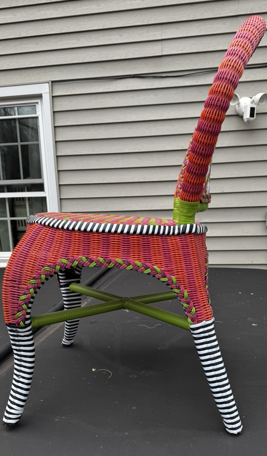 Mackenzie Childs Breezy Poppy Outdoor Cafe Chair Excellent Condition