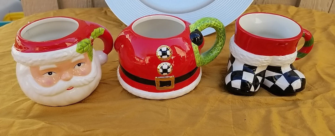 MACKENZIE CHILDS Granny Kitsch Santa Tower SET OF THREE - New