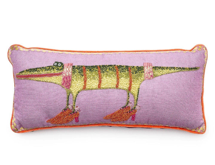 Mackenzie Childs Gloria Alligator Lumbar Pillow New In Bag