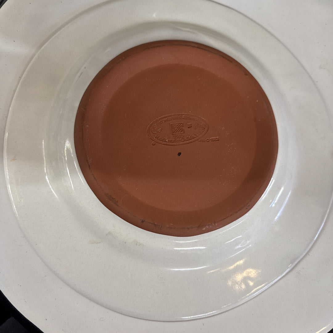 Mackenzie Childs Rose Cottage Ceramic Dinner Plate Flat Rim 11 3/4" - 1993