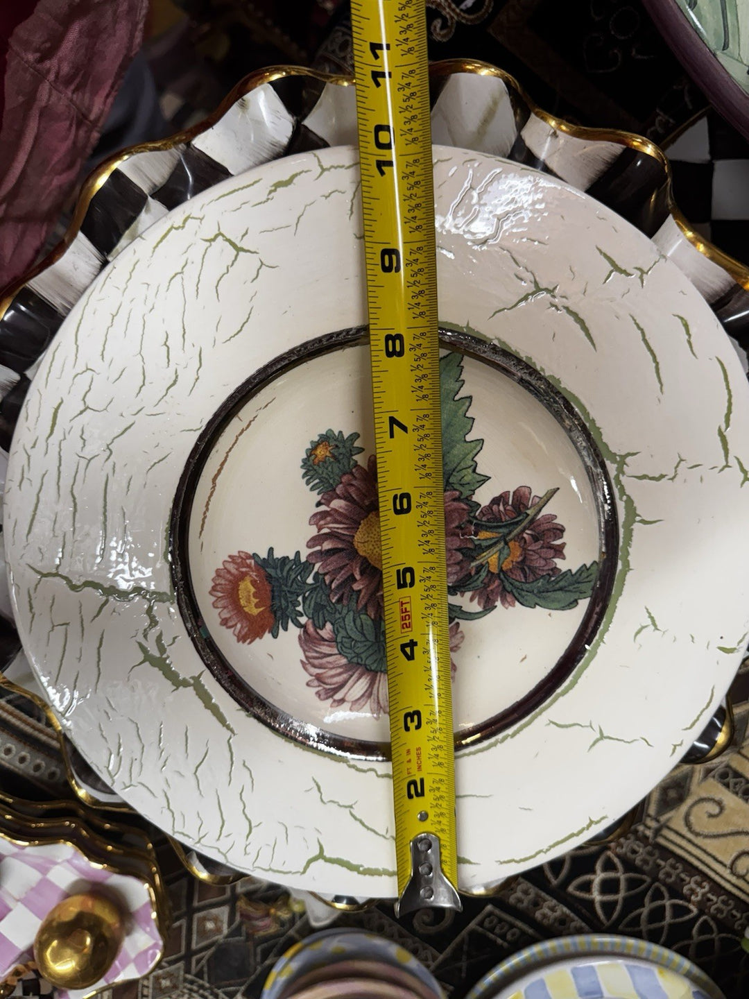 Victoria & Richard Emprise Mackenzie Childs Evelyn Street 10” Dinner Plate