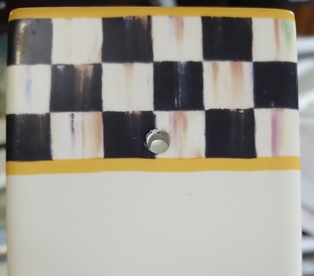MACKENZIE CHILDS COURTLY CHECK HOUSE Letter D TILE NEW 7"X3" Ceramic