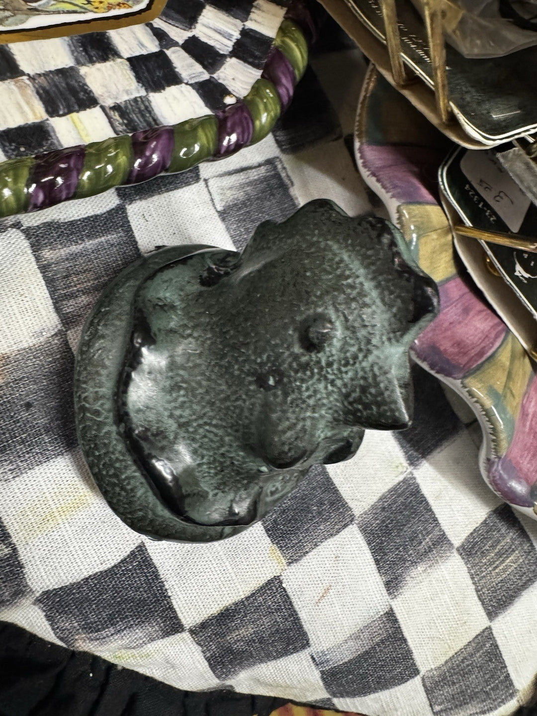 Mackenzie Childs One Chicken -Rooster Green Metal Drawer Pulls Handles Knobs
