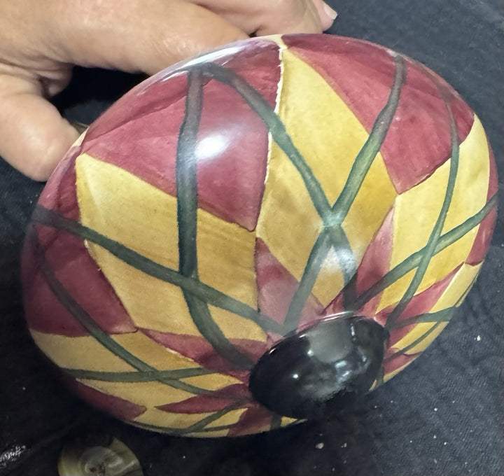 Mackenzie Childs  Argyle Frank And Mustard  Garden Ball- HTF - Ball Only