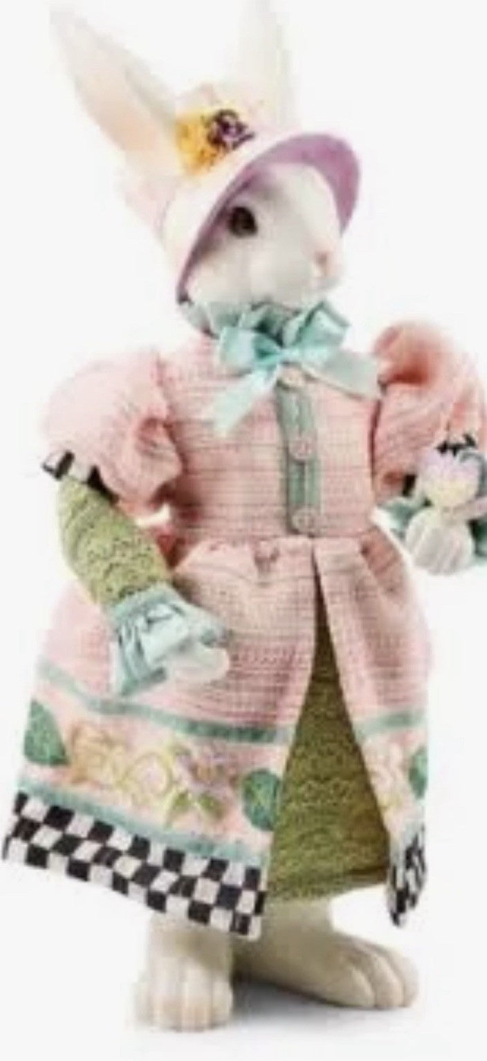 MacKenzie-Childs Frolic Spring Mrs Rabbit With Butterfly 20” Tall