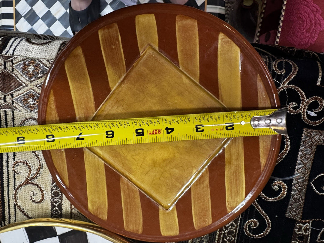 MacKenzie Childs 1983 Wittika Peanut Brown & Yellow 8.5" Plate