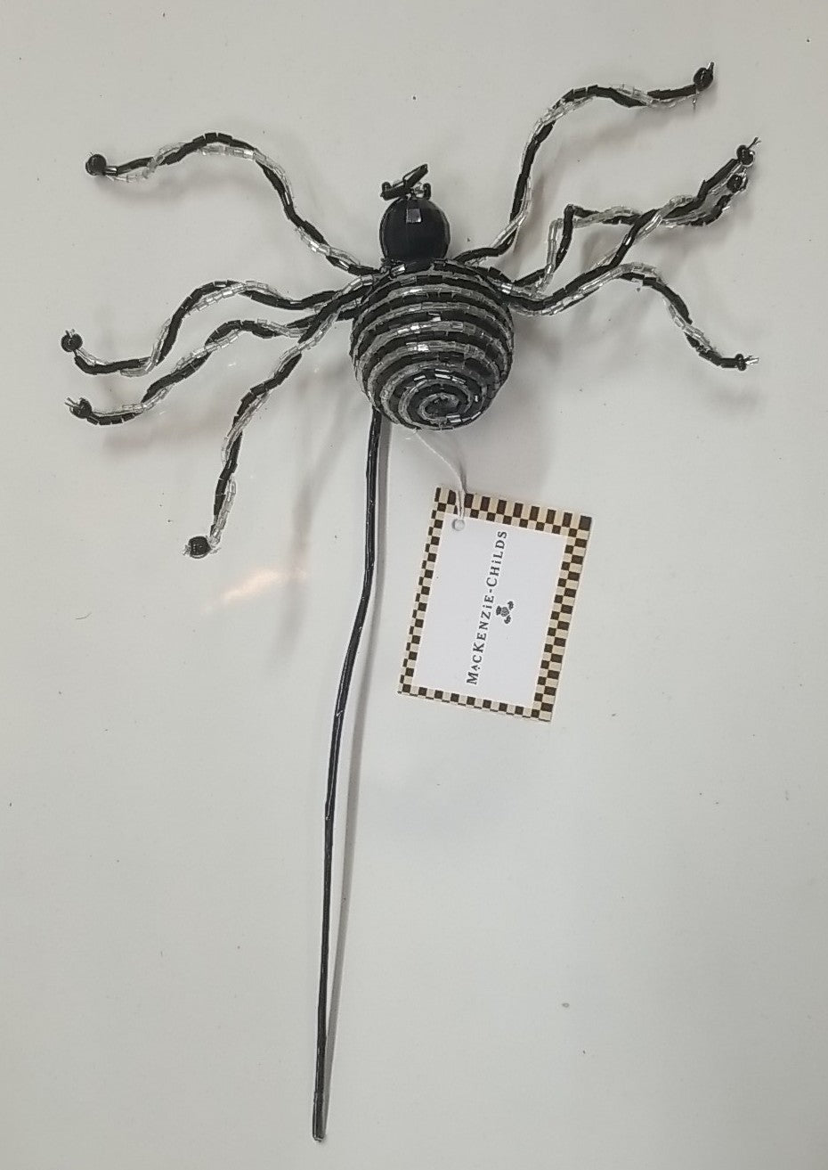 Mackenzie Childs Set Of 3. 1 Crystal 1  striper Spider Clip, 1 striped/stick