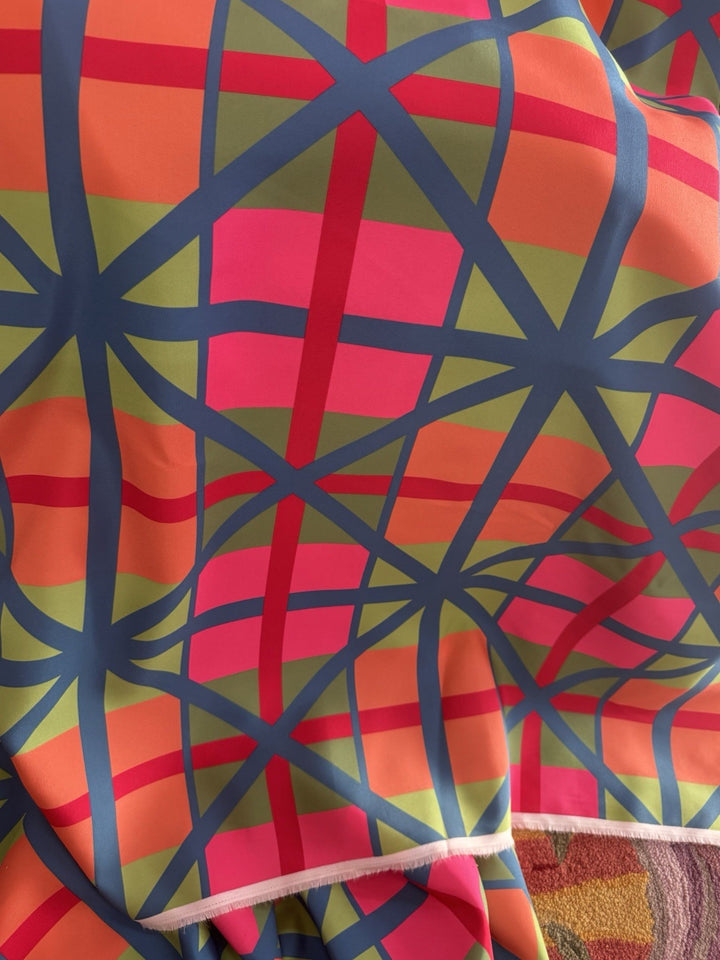 MacKenzie Childs- Fabric By The 1/2 Yard New - Plaid Lattice Outdoor