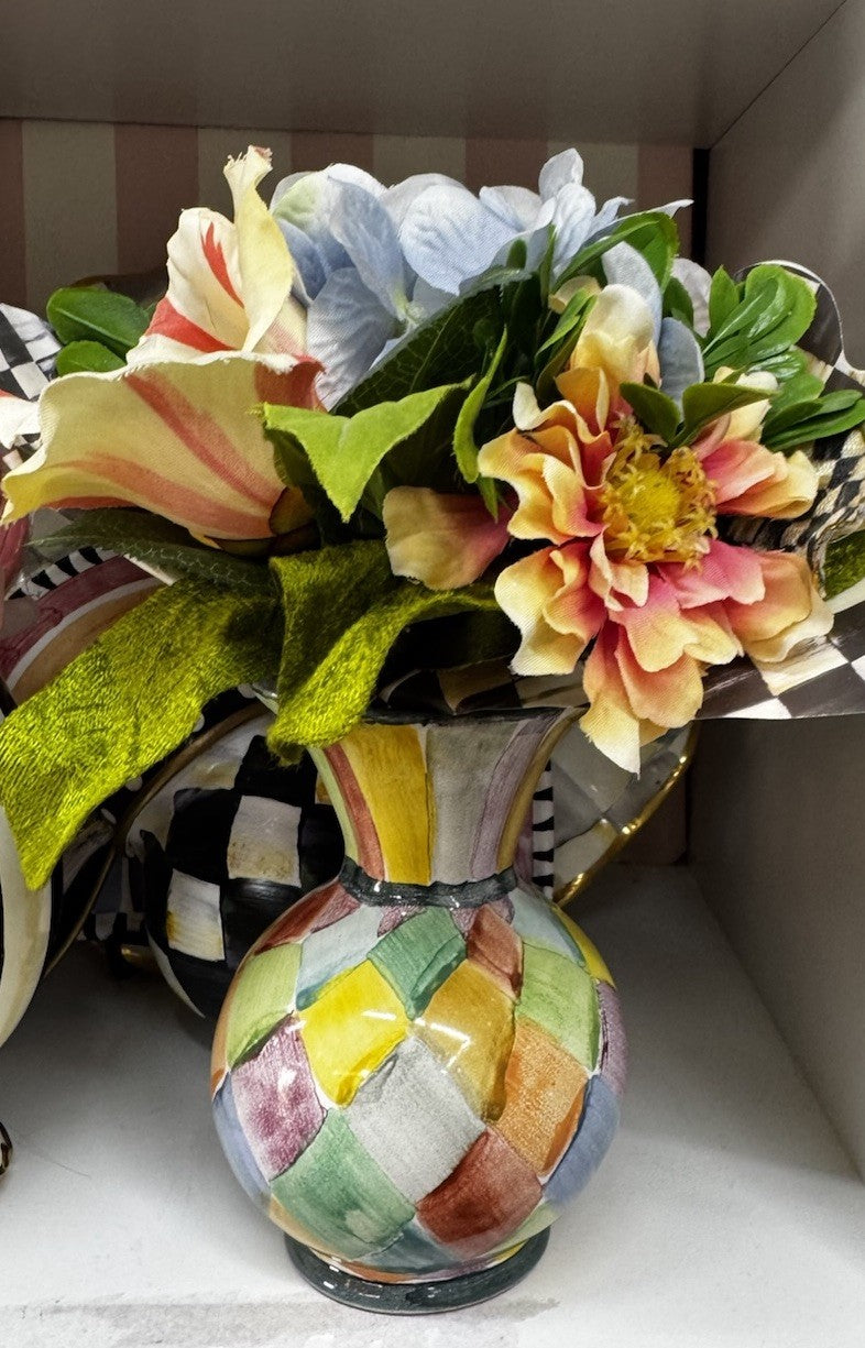 MACKENZIE CHILDS Poplar Harlequin BUD VASE NEW- Retired Pattern
