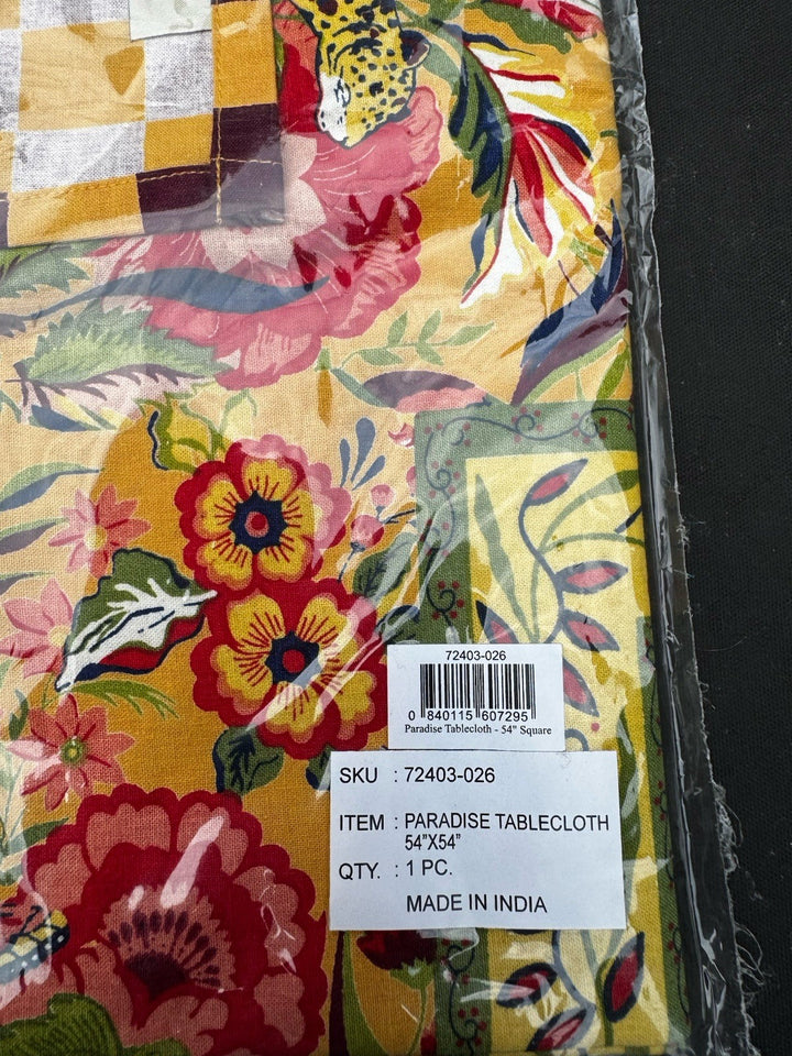 MACKENZIE CHILDS Paradise TABLE Cloth  54”x54”  Check -retired Pattern New