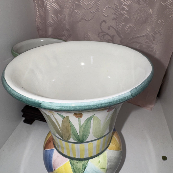 Mackenzie Childs Taylor Poplar Ridge Vase Ceramic Aurora New