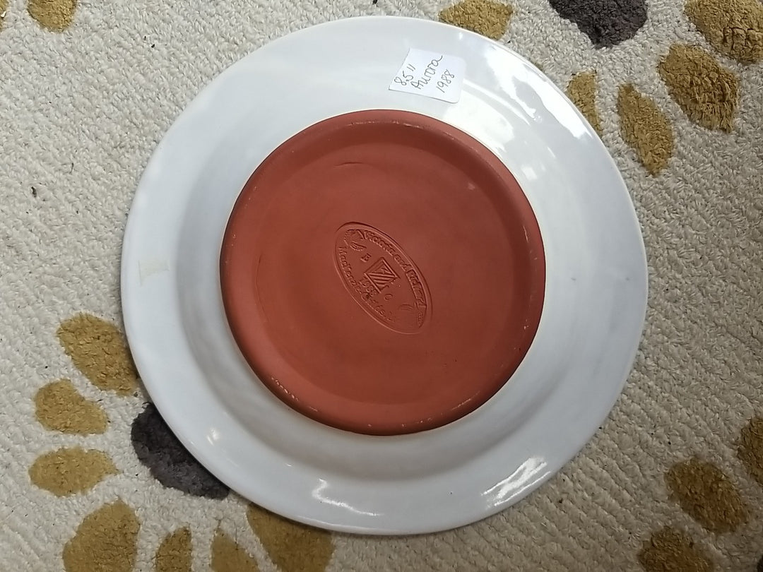 Vtg MacKenzie Childs Aurora Ceramic Round Plate 8.5” Retired 1988