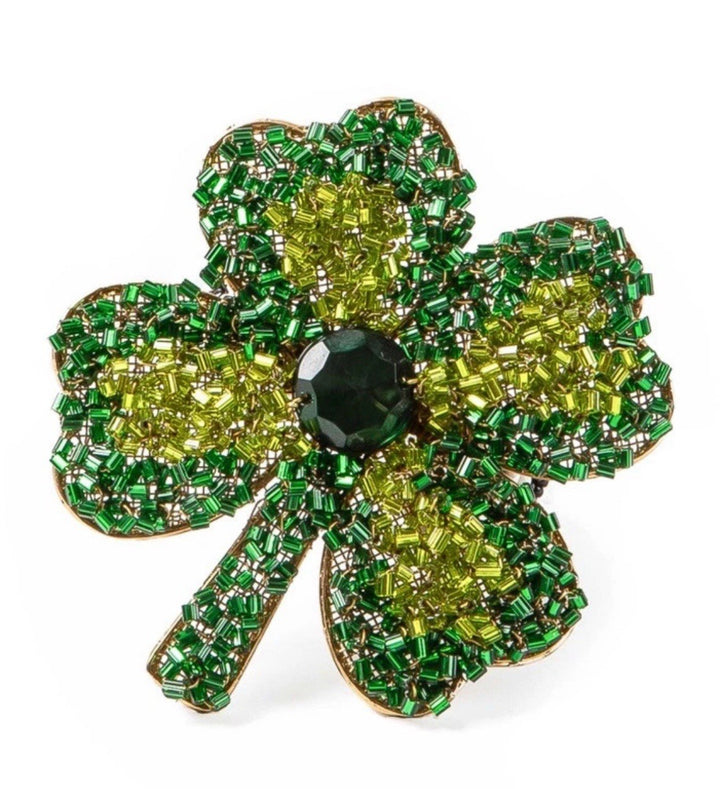 One MacKENZIE CHILDS LUCKY CLOVER BEADED NAPKIN RING New