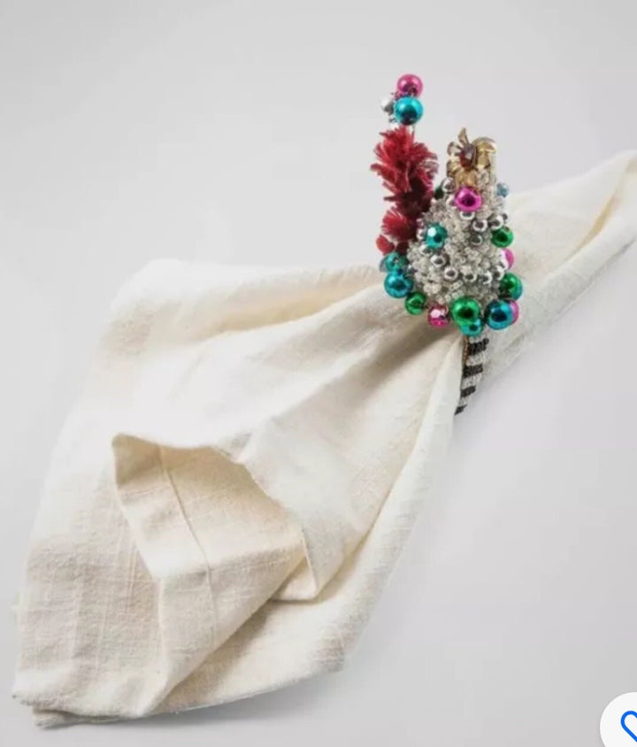 Mackenzie Childs Granny Kitsch Set Of 2  Napkin Ring New