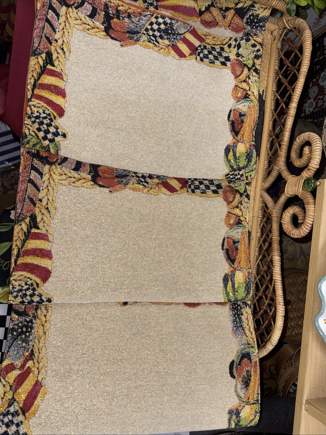 Mackenzie Childs Pheasant Run placemats (Set Of 4) Rare & HTF