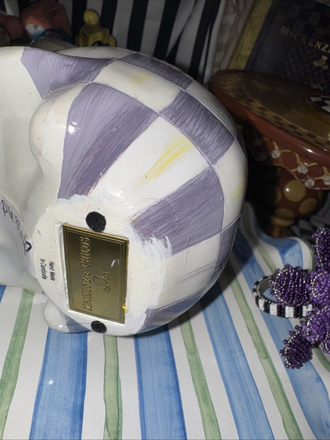 MacKenzie Childs Plum Check - Exclusive Skull Sold Out