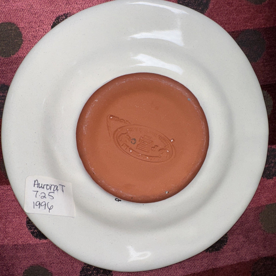 Mackenzie-Childs Taylor Aurora Bread Plate 7.25" Hand-Painted Ceramic 1996