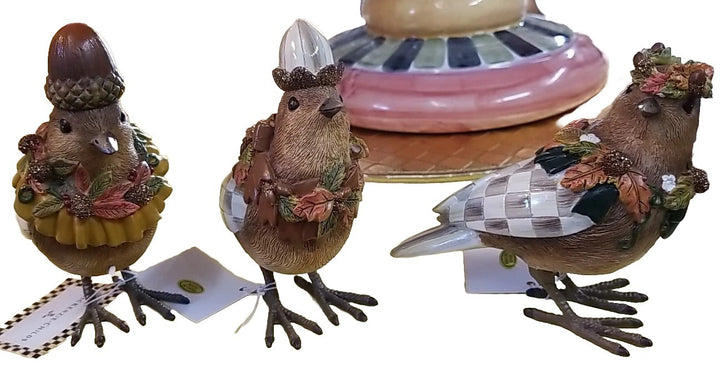 Mackenzie Autumnology Birds Childs Set Of 3 Figurines New In Box