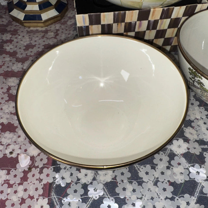 Mackenzie Childs Courtly Check Enamel 7.5” X3.5” Everyday  Bowl Retired Small