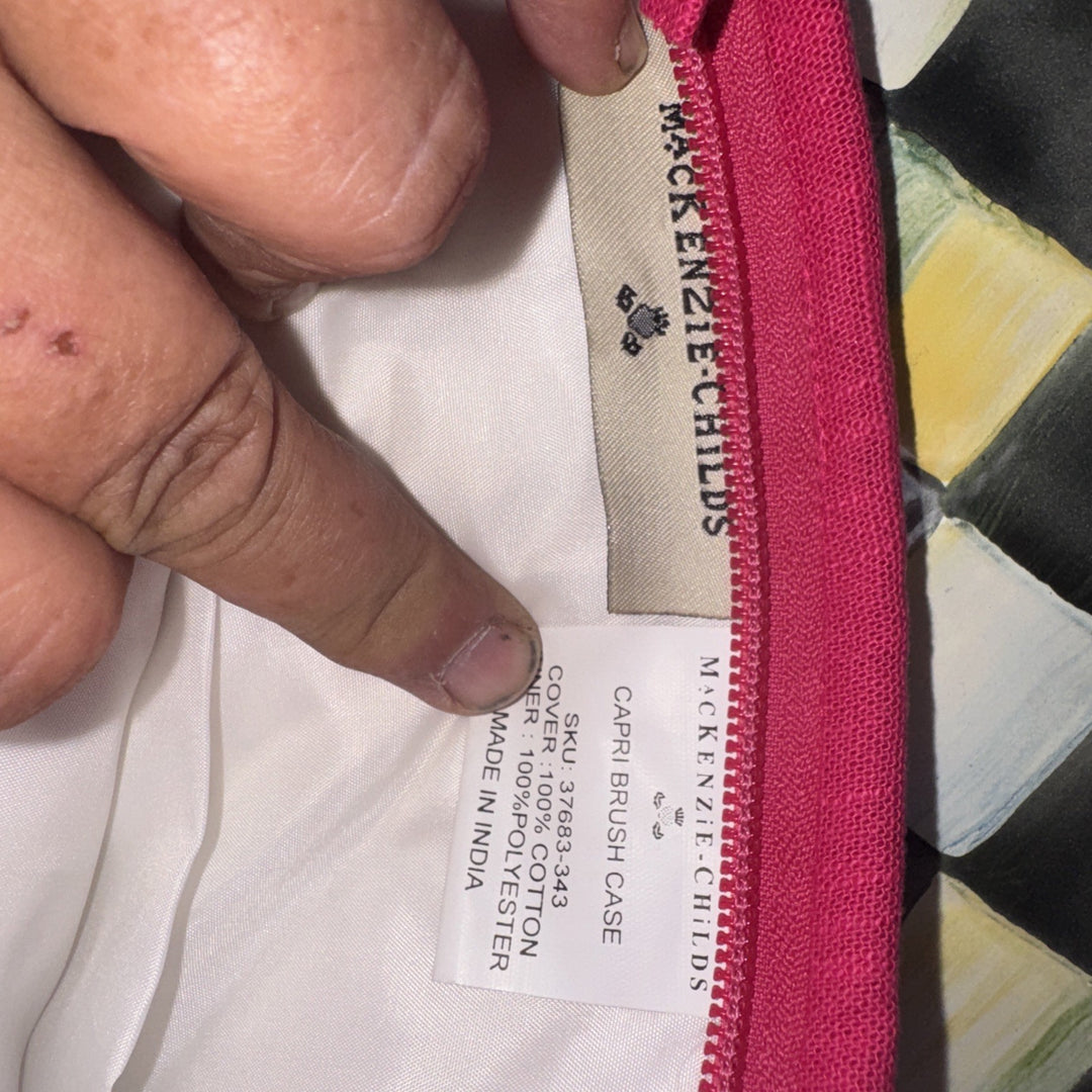 mackenzie childs Capris Brush Bag Bag 9.5”X 5.5 Retired Pattern New In Bag