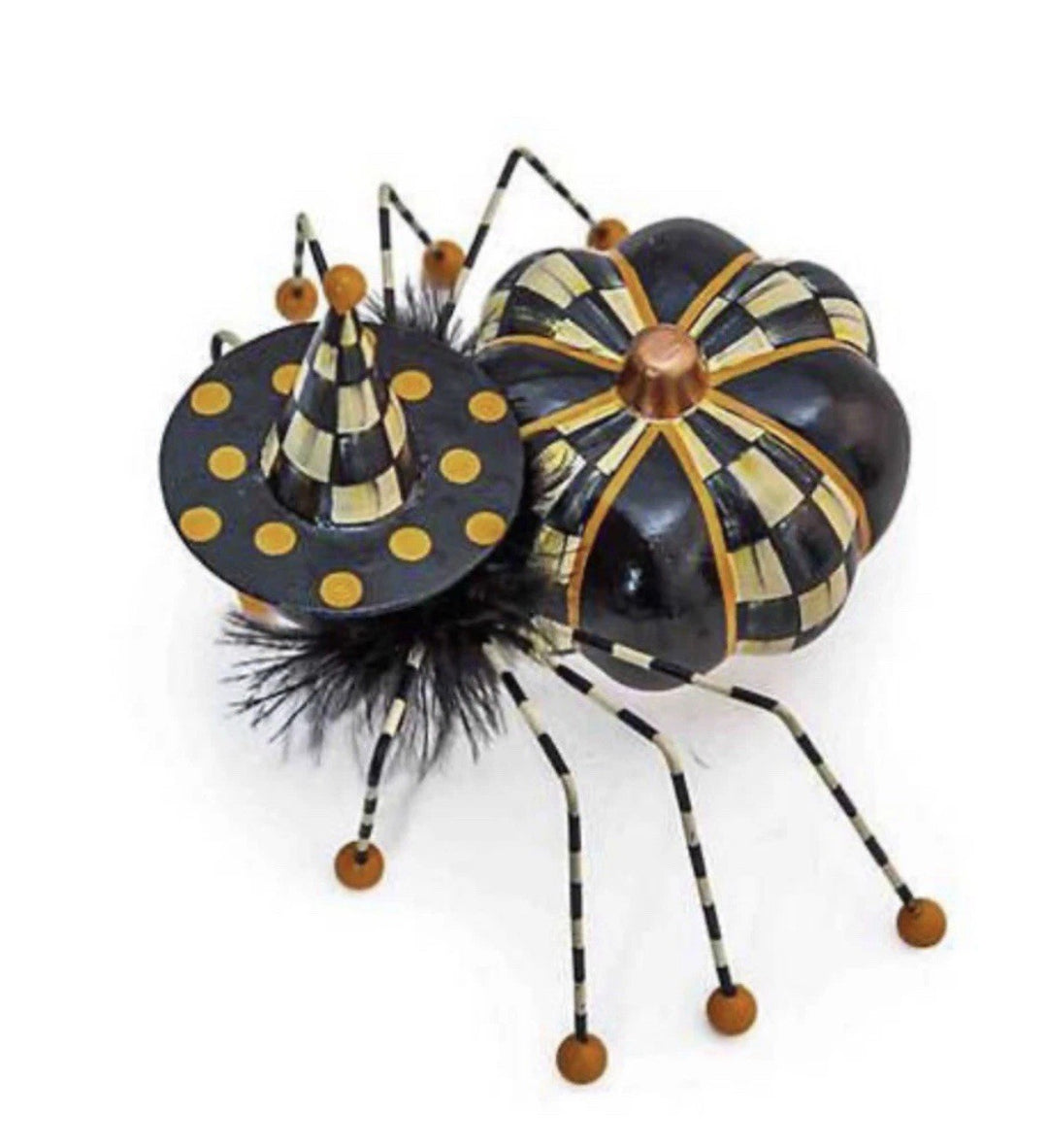 New Mackenzie Childs Courtly Check Witch's Pet Spider Capiz Halloween - Retired