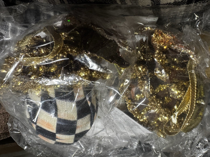 MacKENZIE CHILDS Courtly Check WOODLAND ACORN Ornaments Set 2  BNIB Retired
