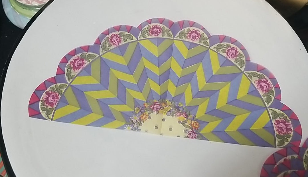 MacKenzie Childs GARLAND ROSE Tissue Paper Fan 7 Round Napkins 13” For Decoupage