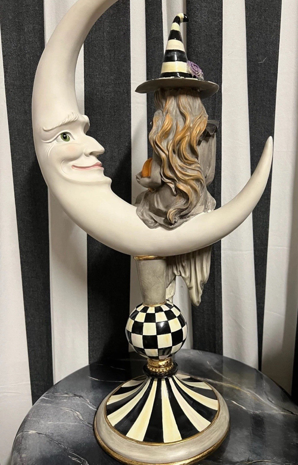 MacKenzie-Childs Spellbound Witch & Moon Figure - New- 21” Tall