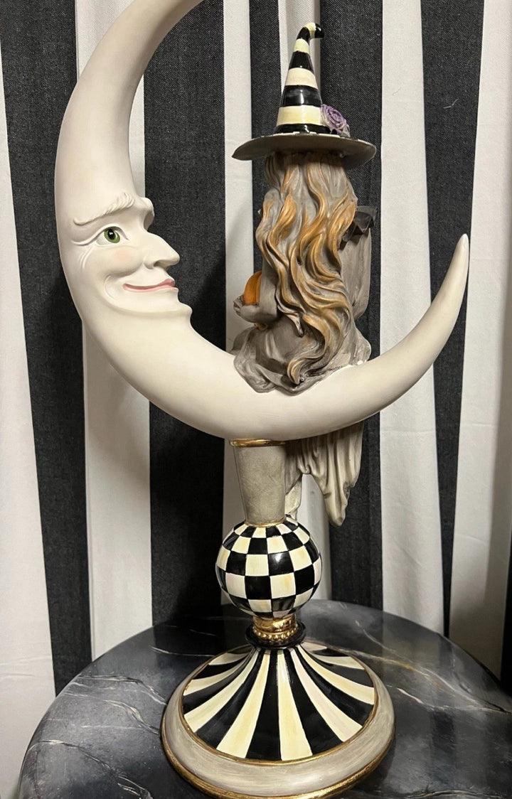 MacKenzie-Childs Spellbound Witch & Moon Figure - New- 21” Tall