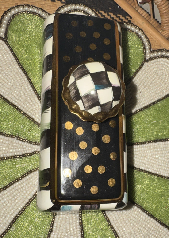 MACKENZIE CHILDS COURTLY CHECK CERAMIC BUTTERHOUSE Lid Only