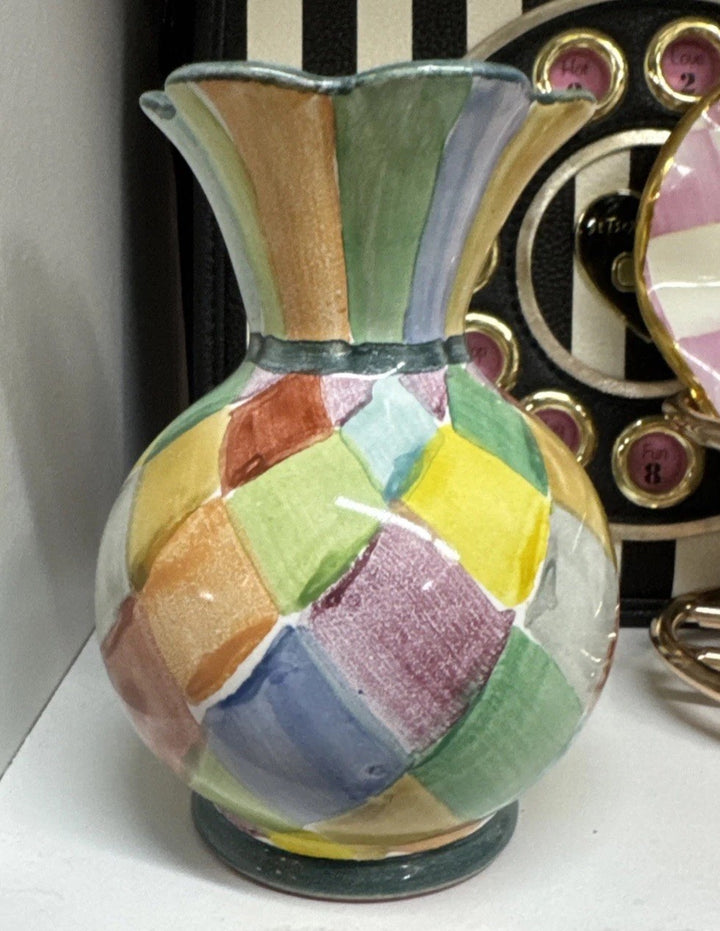 MACKENZIE CHILDS Poplar Harlequin BUD VASE NEW- Retired Pattern