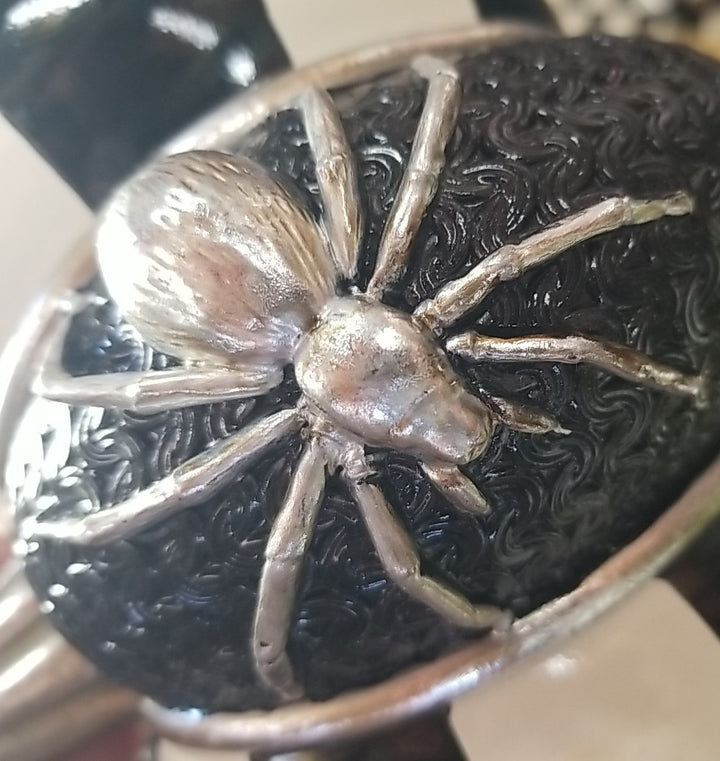 Mackenzie Childs SPELLBOUND SPIDER  Courtly Check PUMPKIN 7” New In Box