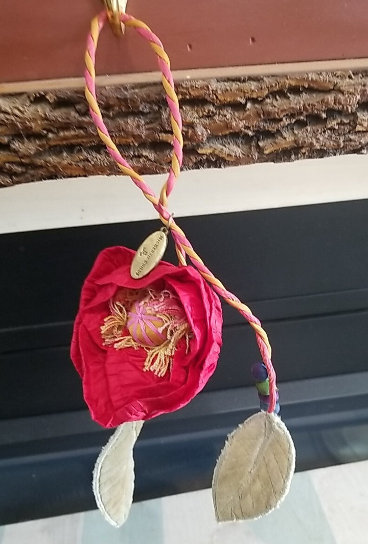 Mackenzie childs Wired Poppy Napkin Or Curtain Holder Set Of 2 -15"L