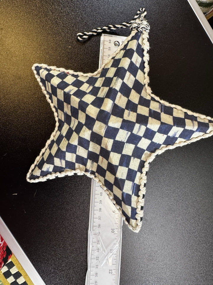 MacKenzie Childs Cozy Christmas Patchwork Star Ornament- Material Set Of 2