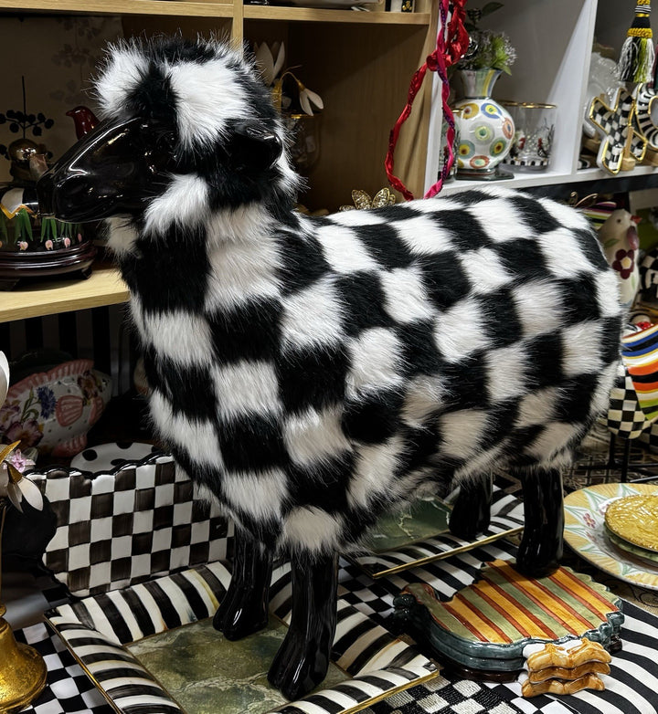 MacKENZIE CHILDS Retired Shaggy COURTLY CHECK SHEEP LARGE New