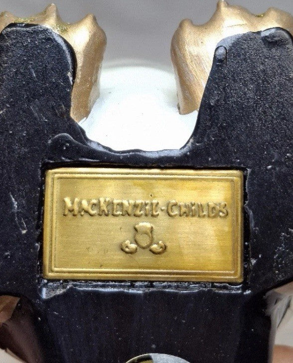 Mackenzie Childs Courtly Check Tabletop Penguin 11" Tall New In Box