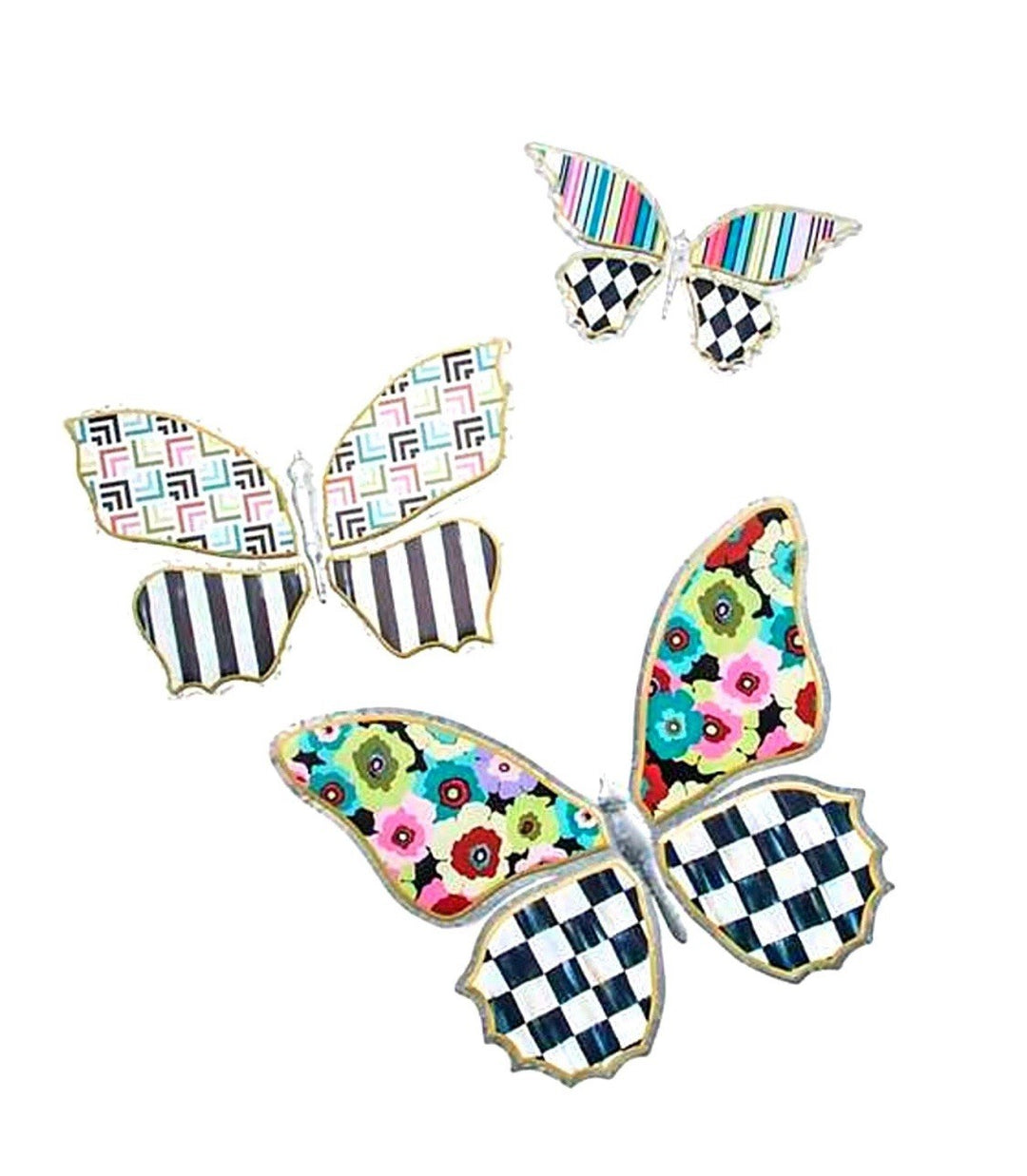 Mackenzie Childs Always Flowers Medium Outdoor Butterfly Wall Decor Metal NIB
