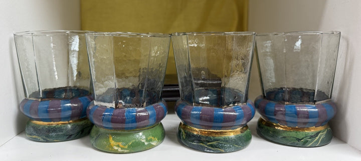 Victoria & Richard Mackenzie-Childs Octagon Star Trek  Set Of 4 Juice Glasses