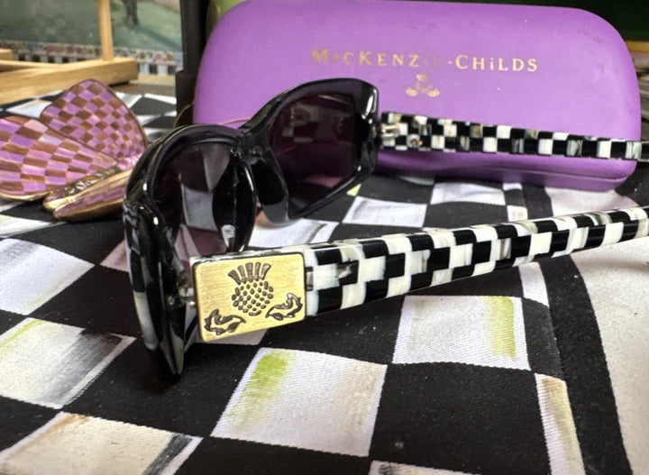Mackenzie Childs Readers Courtly Check Sunglasses With Case