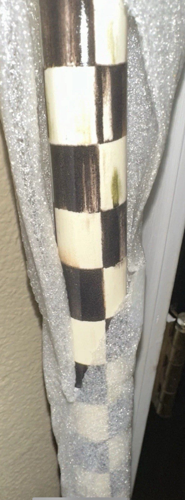 MACKENZIE CHILDS Courtly Check Full Sized Broom “it’s Riding Season” 56” Long