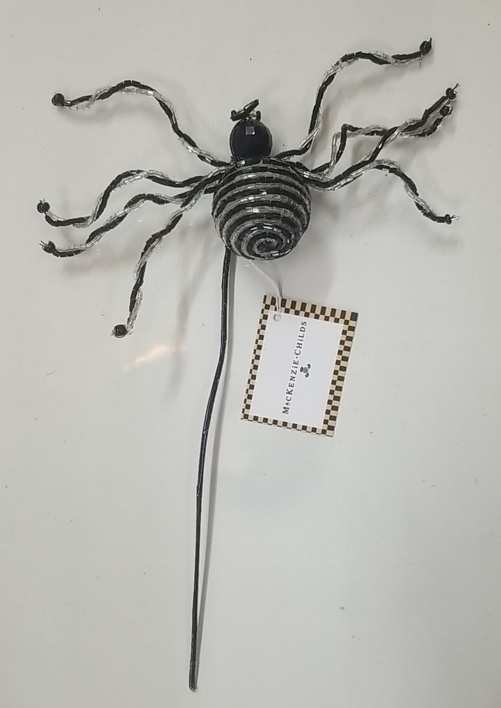 Mackenzie Childs Set Of 3. 1 Crystal 1  striper Spider Clip, 1 striped/stick