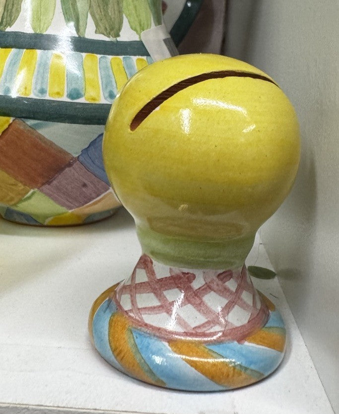 MacKenzie Childs Name Card Holder - Vintage Yellow