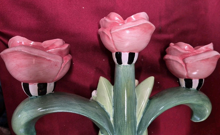 MacKENZIE CHILDS ROSY MEADOW CANDELABRA New