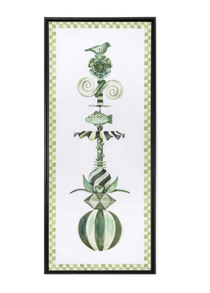 Mackenzie Childs Large Bird Totem Wall Art Gliclee  46"x20" NEW / Open Box