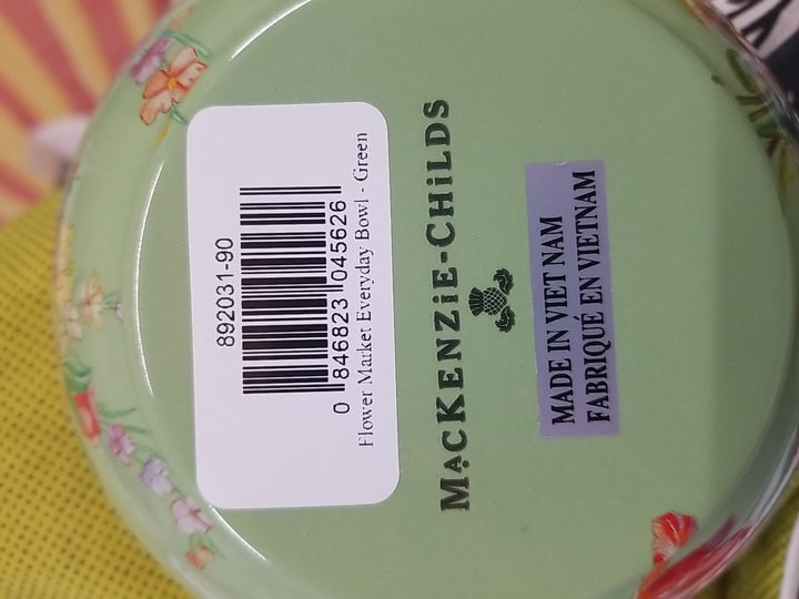 MACKENZIE CHILDS GREEN  FLOWER MARKET SMALL EVERYDAY BOWL Set of 4