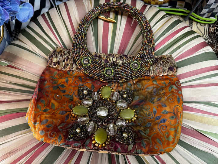 Mary Frances  Silk Copper Beaded Vintage Handbag