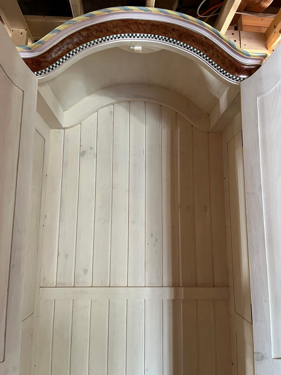 Mackenzie Childs Large Wood Hand painted   Armoire - Delivery Available